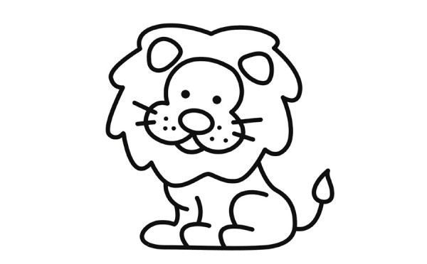 Cartoon lion simple drawing coloring method