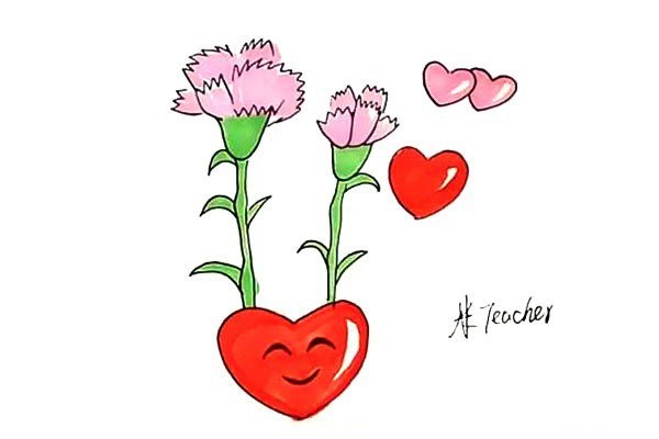 How to draw a love carnation