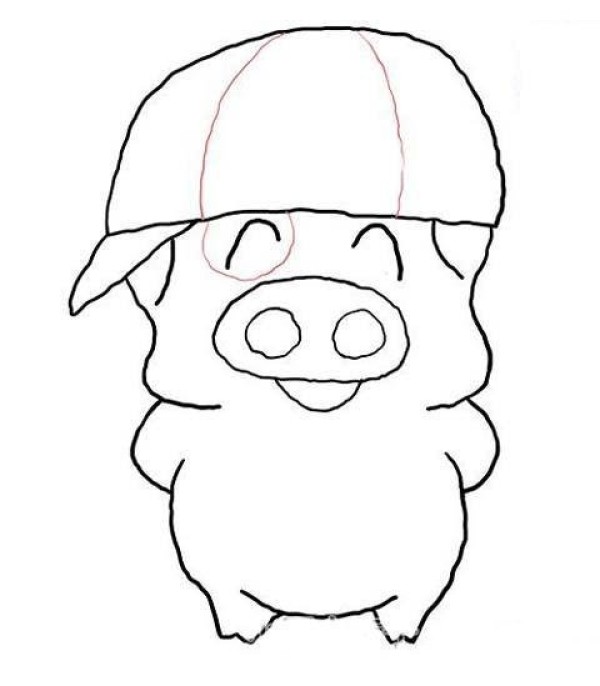 Simple drawing picture of smiling McDull