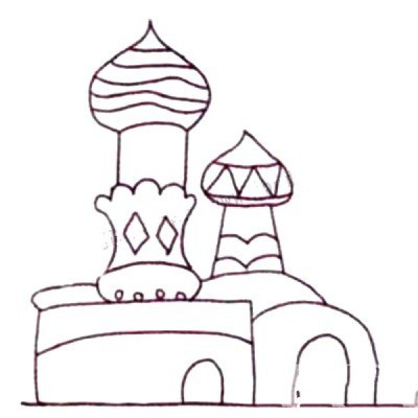 How to draw Q version of castle with simple strokes