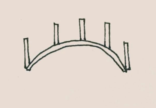 Simple drawing of small bridge