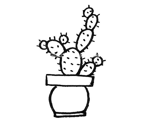 Learn to draw a simple cactus