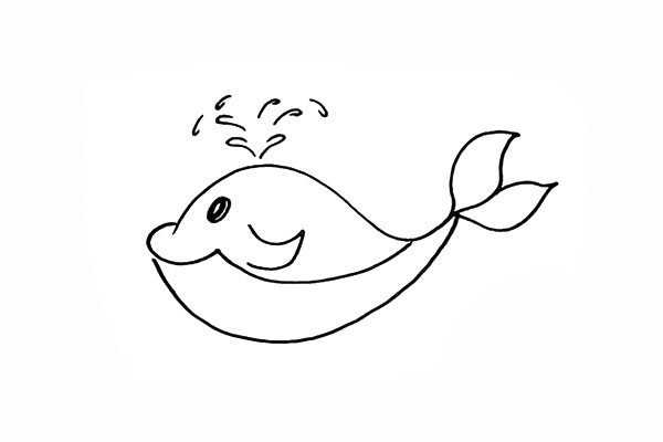 How to draw a cute whale