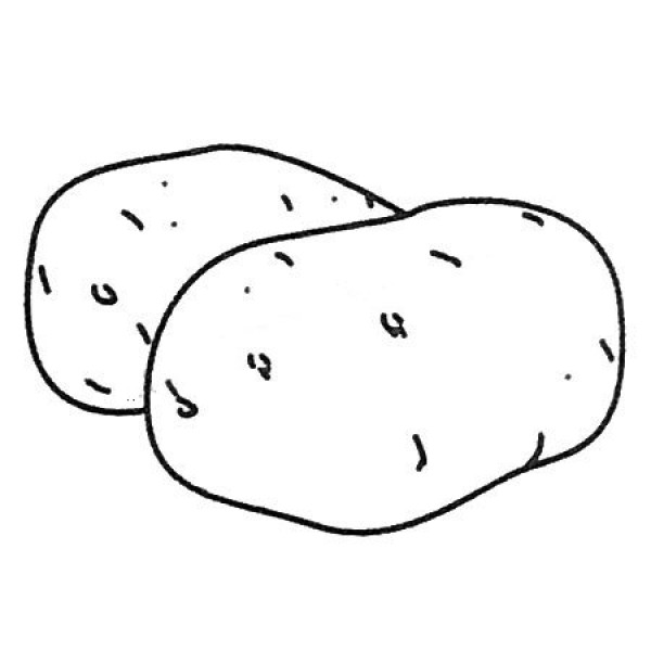 Complete collection of simple potato drawings and drawing steps