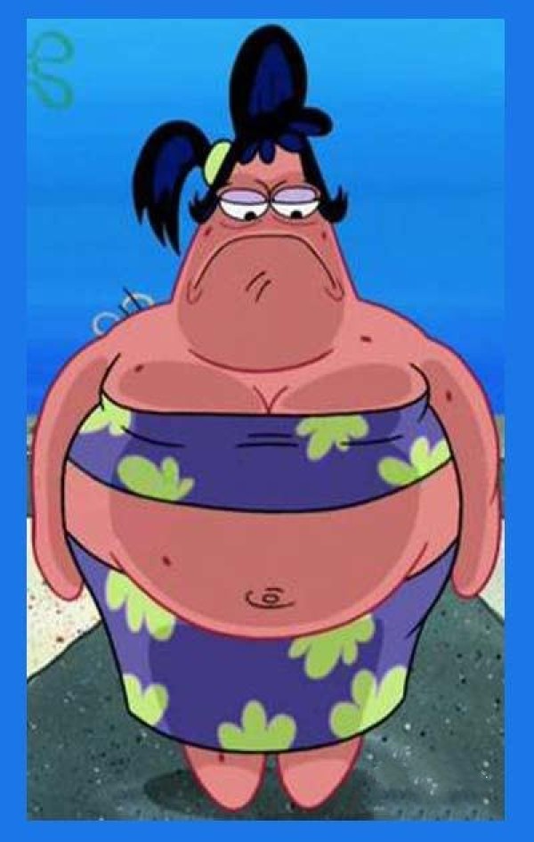 Colorful simple drawing pictures of Patrick Stars sister Pat Dashan