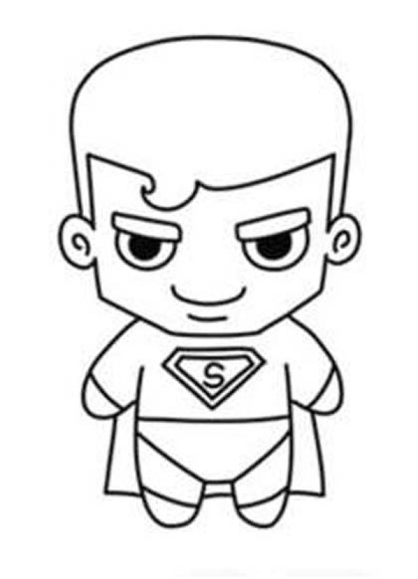 The simplest simple drawing picture of Superman for children