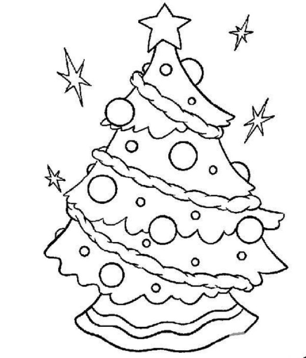 Christmas simple drawing pictures about Christmas tree