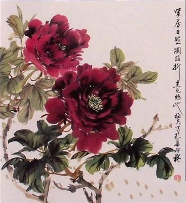 two peonies