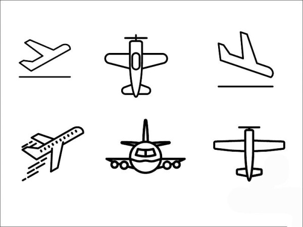 A complete collection of simple strokes of airplanes