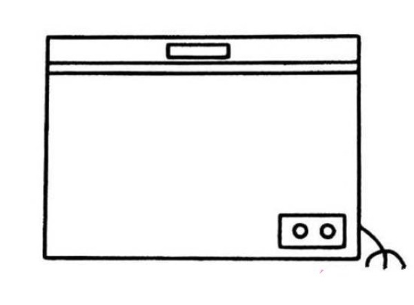 Simple drawing picture of the front of childrens freezer