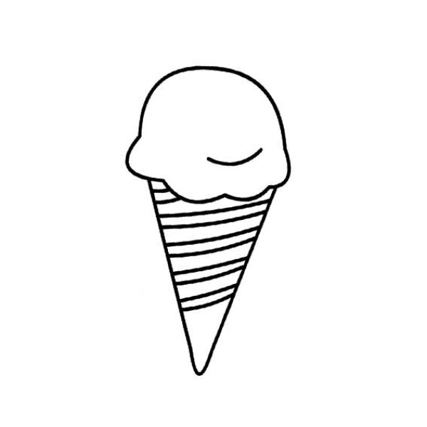 Delicious ice cream cone simple drawing