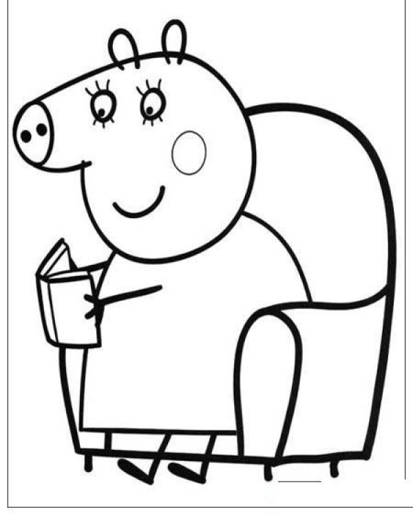 Piggy Peppa Pigs mother simple drawing picture