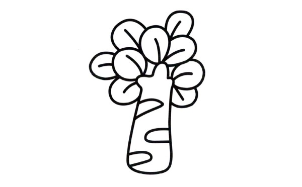 Cartoon tree simple drawing coloring works