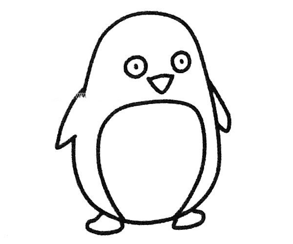 Draw a simple penguin in four steps