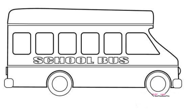 Childrens school bus simple drawing pictures