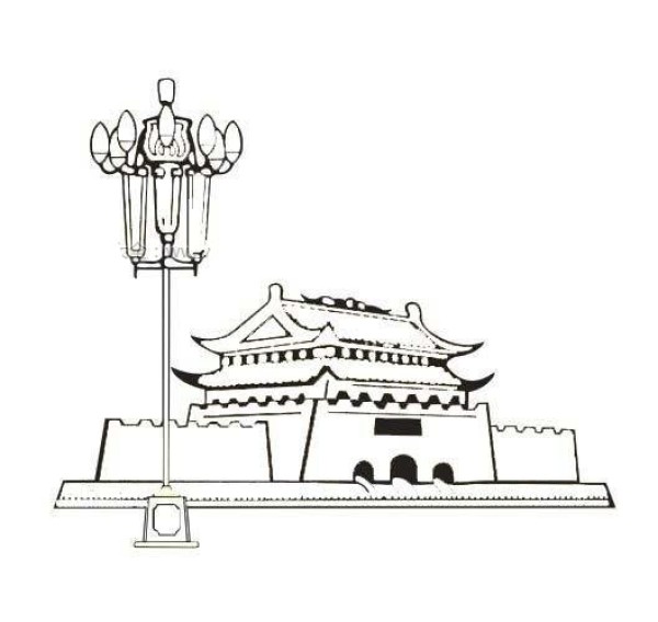 The majestic Tiananmen simple drawing picture