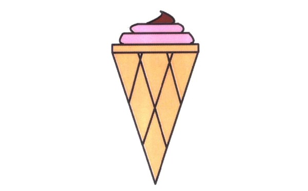 How to draw simple strokes of ice cream cone