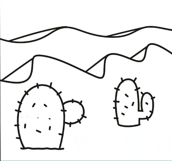 Desert landscape simple drawing pictures