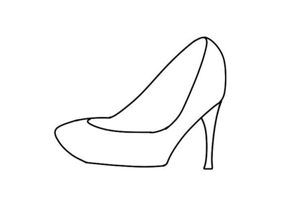 Simple strokes of high heels