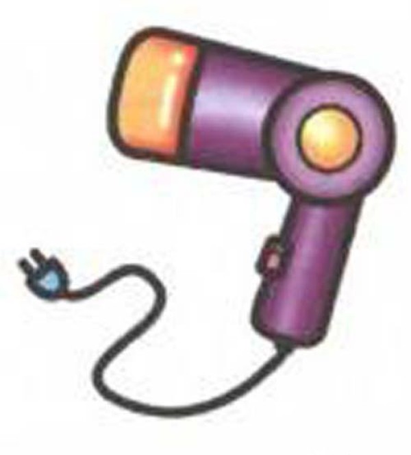 Simple drawing picture of hair dryer with color