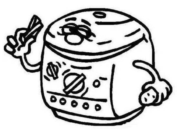 Childrens cartoon rice cooker simple drawing picture