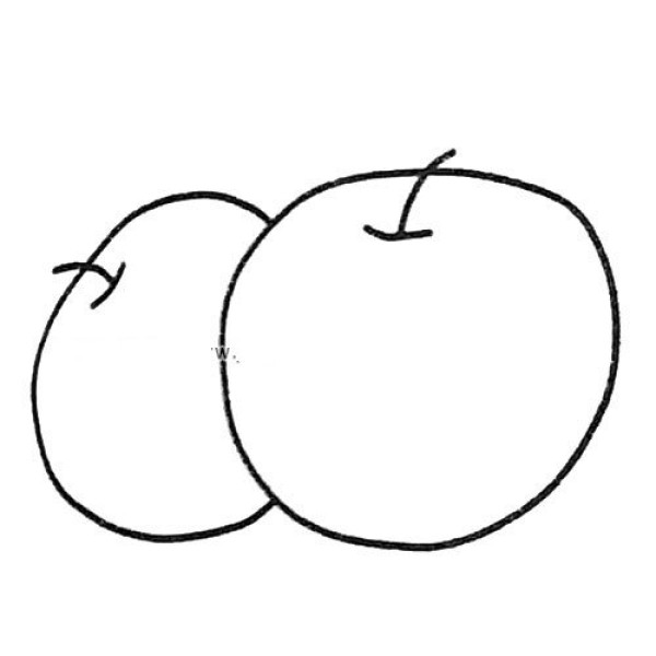 A set of apple simple drawing pictures