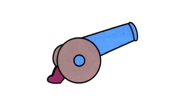 How to draw cartoon cannon in simple strokes and color