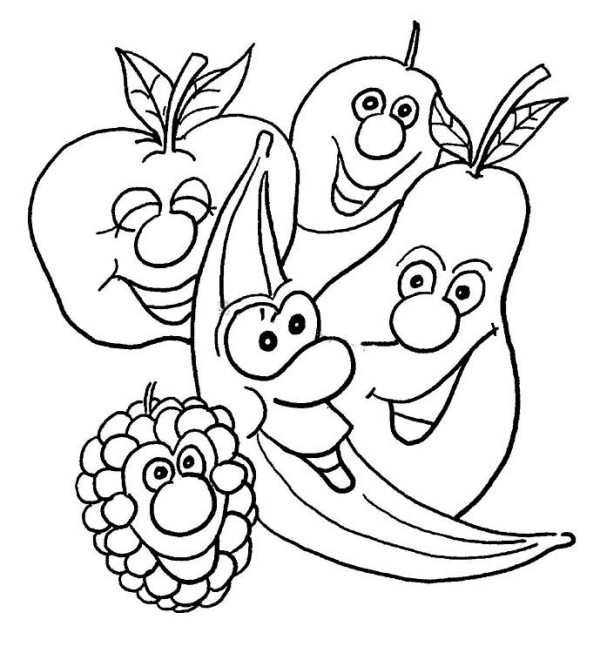 Cartoon fruit family simple drawing picture