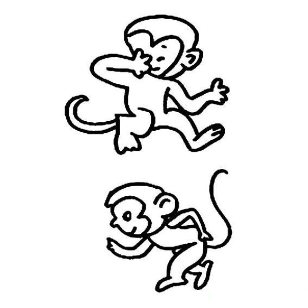 Year of the Monkey Little Monkey Simple Drawing Material