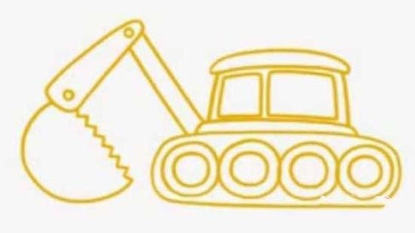 Simple drawing pictures of childrens crawler excavator