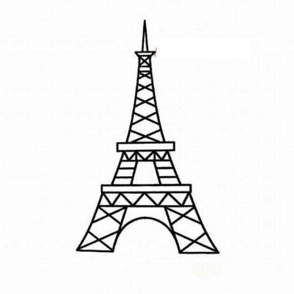 French Eiffel Tower simple drawing picture