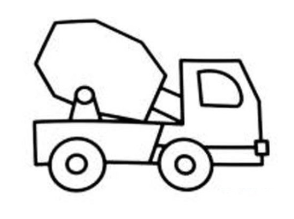 Childrens simple drawing picture of mixer truck