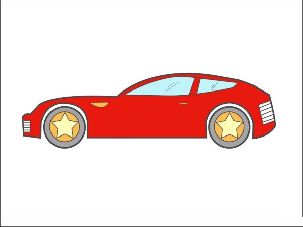 Simple strokes of sports car