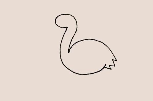 Simple drawing of flamingo