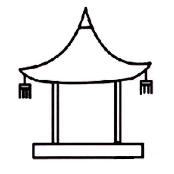 Simple drawing method of pavilion