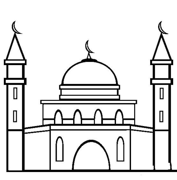 Architectural Pictures Mosque Simple Drawing Pictures