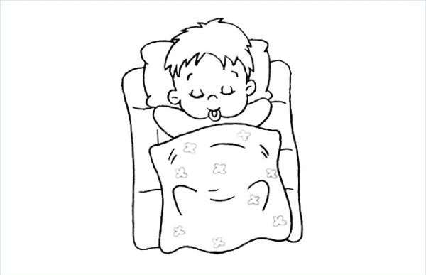 Simple drawing of sleeping baby