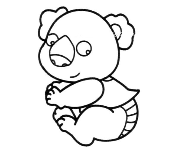 Cute baby koala simple drawing