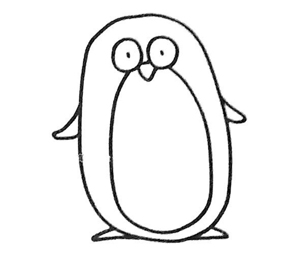 A set of cute penguin simple drawing pictures