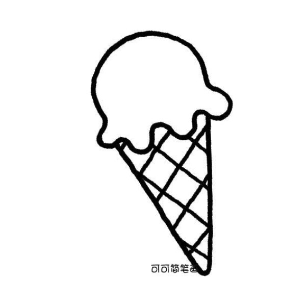 Simple strokes of ice cream cone