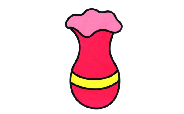 Beautiful red vase simple drawing picture