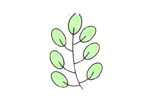 Simple drawing method of leaves