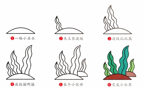 Tutorial on how to draw corals and water plants in simple strokes