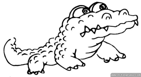 Cartoon crocodile simple drawing collection