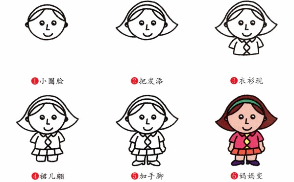 How to draw beautiful mother with simple strokes