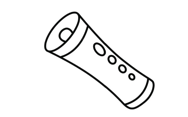 Illustration of simple strokes and coloring methods of flashlight