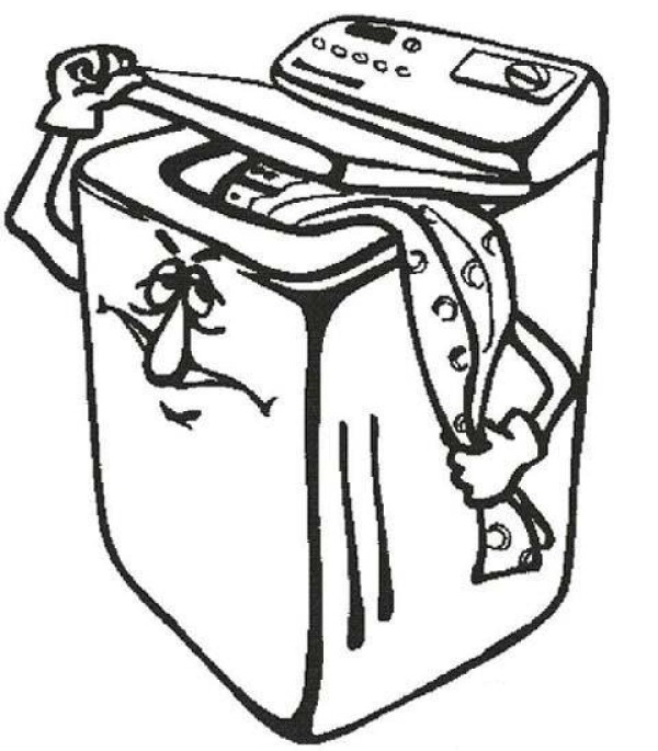 Childrens cute cartoon washing machine simple drawing picture