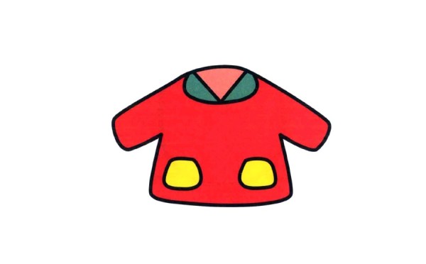 Simple drawing and coloring method of childrens floral cotton-padded jacket