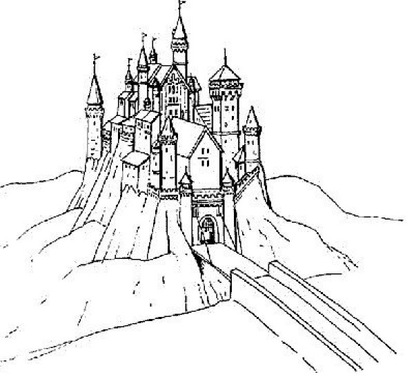 Architectural Pictures Beautiful Castle Simple Drawing Pictures