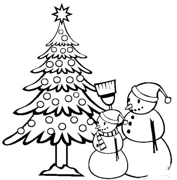 Christmas simple drawings Christmas and snowman simple drawing pictures